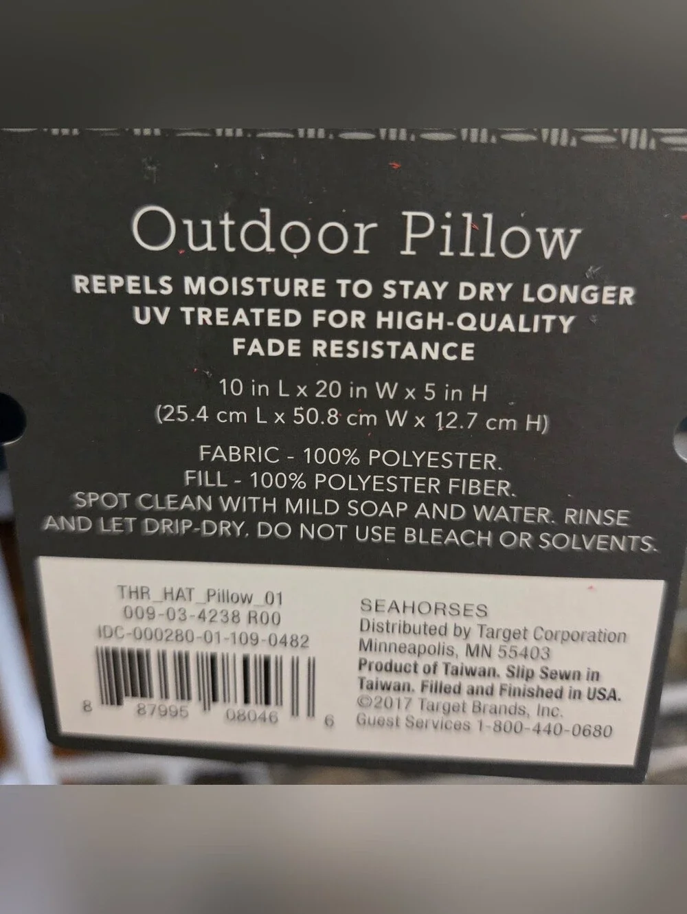 Threshold Blue Seahorse Lumbar Outdoor Pillow